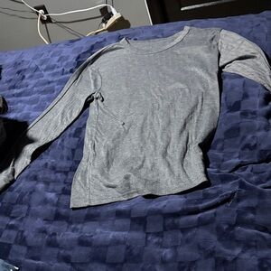 Gray Long Sleeve Top